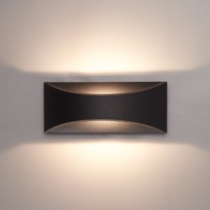 HOFTRONIC™ Lowa LED wandlamp - 3000K warm wit - 6 Watt - Up & down light - IP54 voor binnen en buiten - Moderne muurlamp - Tweezijdig - Zwart ~ Spinze.nl