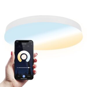 HOFTRONIC™ Lumi - 16W Slimme plafondlamp badkamer wit - IP54 waterdicht - Smart Home WiFi + BLE - 2700K-6500K White Ambiance - Ø30 cm ~ Spinze.nl