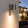 HOFTRONIC™ Mason wandlamp - 2700K warm wit - Bewegingsmelder en schemerschakelaar - IP44 spatwaterdicht - Spotlight voor binnen en buiten - RVS ~ Spinze.nl