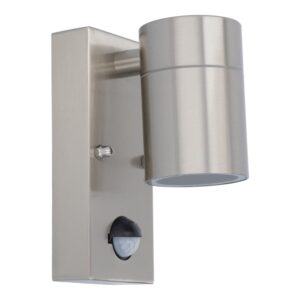 HOFTRONIC™ Mason wandlamp - RVS - Bewegingsmelder en schemerschakelaar - IP44 spatwaterdicht - Spotlight voor binnen en buiten - Exclusief GU10 lichtbron ~ Spinze.nl