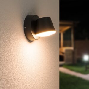 HOFTRONIC™ Memphis kantelbare LED wandlamp - 3000K warm wit - 6 Watt - IP54 voor binnen en buiten - Moderne muurlamp - Zwart ~ Spinze.nl