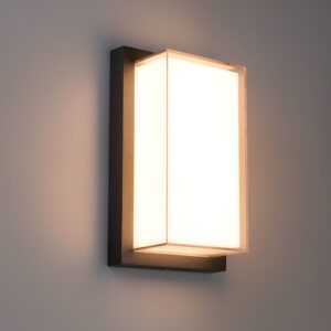 HOFTRONIC™ Milan LED wandlamp - 12 Watt - 3000K warm wit - IP54 waterdicht - Zwart - Wandverlichting voor binnen en buiten - Modern ~ Spinze.nl