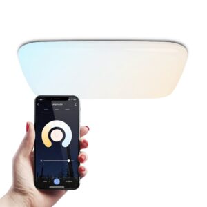 HOFTRONIC™ SMART LED Plafondlamp - RGBWW - WiFi en Bluetooth - 2400lm - Slimme Verlichting - 24W - Plafonniere - 29x29 cm - Vierkant ~ Spinze.nl