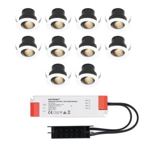 HOFTRONIC™ Set van 10 12V 3W - Mini LED Inbouwspot - Wit - Kantelbaar & verzonken - Verandaverlichting - IP44 voor buiten - 2700K - Warm wit ~ Spinze.nl