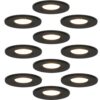 HOFTRONIC™ Set van 10 Inbouwspots - Dimbaar - 6 Watt - 2700K Warm wit licht - IP65 waterdicht - Plafondspot Zwart - Venezia ~ Spinze.nl