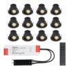 HOFTRONIC™ Set van 12 12V 3W - Mini LED Inbouwspot - Zwart - Dimbaar - Kantelbaar & verzonken - Verandaverlichting - IP44 voor buiten - 2700K - Warm wit ~ Spinze.nl