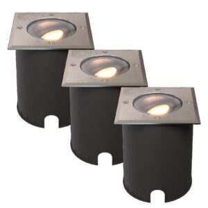 HOFTRONIC™ Set van 3 Cody LED Grondspots RVS - GU10 4