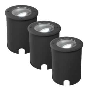 HOFTRONIC™ Set van 3 Lilly dimbare LED Grondspot - Kantelbaar - Overrijdbaar - Rond - 6500K daglicht wit - IP67 waterdicht - 3 jaar garantie - Zwart ~ Spinze.nl