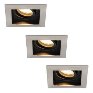 HOFTRONIC™ Set van 3 stuks Dimbare LED inbouwspot Durham 5 Watt 2700K warm wit Kantelbaar ~ Spinze.nl