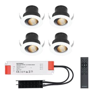 HOFTRONIC™ Set van 4 12V 3W - Mini LED Inbouwspot - Wit - Dimbaar - Kantelbaar & verzonken - Verandaverlichting - IP44 voor buiten - 2700K - Warm wit ~ Spinze.nl
