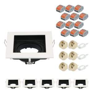 HOFTRONIC™ Set van 6 Altos LED inbouwspots - Kantelbaar armatuur - GU10 fitting - Vierkante inbouwspot voor binnen - Wit ~ Spinze.nl