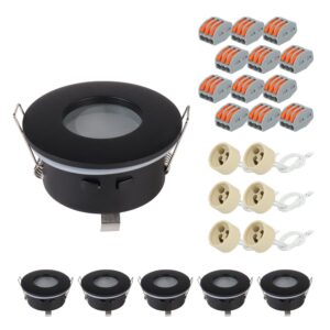 HOFTRONIC™ Set van 6 Bento LED inbouwspots - Spot armatuur - GU10 fitting - IP44 waterdicht - LED inbouwspot badkamer en keuken - Zwart ~ Spinze.nl