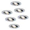 HOFTRONIC™ Set van 6 Maya LED dimbare inbouwspot - Kantelbaar - Warm wit 2700K- incl. 6x GU10 spot - Chroom plafondspot - IP20 voor binnen ~ Spinze.nl