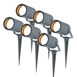 HOFTRONIC™ Set van 6 Spikey dimbare LED prikspots - excl. GU10 - Wandspot - IP65 voor binnen en buiten - Grondspies - Antraciet ~ Spinze.nl