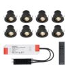 HOFTRONIC™ Set van 8 12V 3W - Mini LED Inbouwspot - Zwart - Dimbaar - Kantelbaar & verzonken - Verandaverlichting - IP44 voor buiten - 2700K - Warm wit ~ Spinze.nl