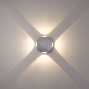 Hofronic Austin LED wandlamp - 3000K warm wit - Rondom verlicht - Vierzijdig oplichtend - 4 watt - Up & down - Rond - Globe - Voor buiten en binnen - Grijs ~ Spinze.nl