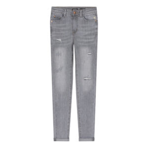 Indian Blue Jeans Meisjes jeans broek Lois high waist - Light grijs denim ~ Spinze.nl