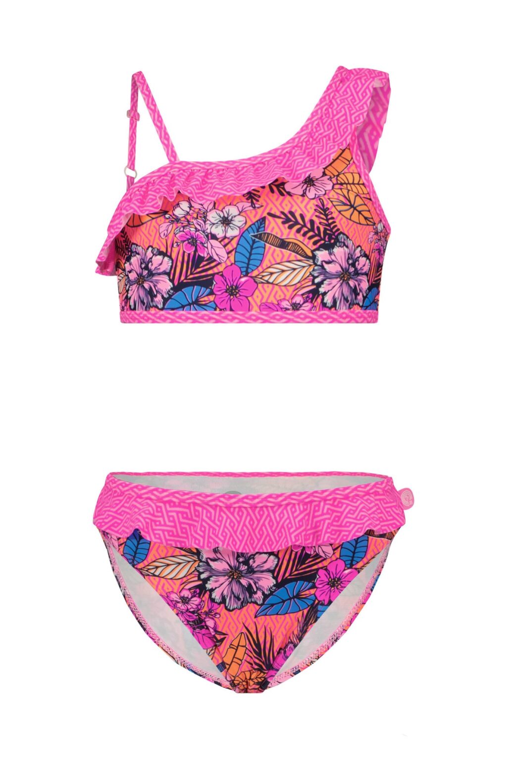 Just Beach Meisjes bikini AOP ruffel - Wild bloemen ~ Spinze.nl