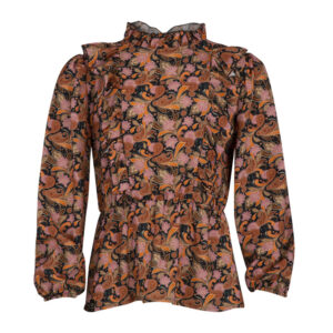 KIEstone Meisjes blouse - Paisley oranje ~ Spinze.nl