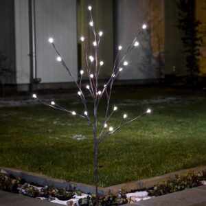 Konstsmide Kersttak met verlichting voor buiten - 32 LEDs bolvormig - 2700K warm wit - 1 meter hoog - bruin - kerstverlichting ~ Spinze.nl