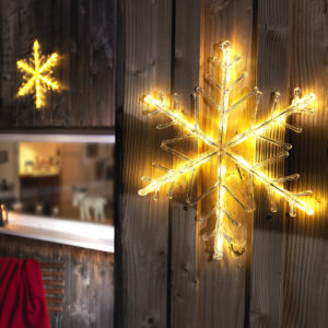 Konstsmide LED Sneeuwvlok buiten 24V - IP44 waterdicht - 24 warmwitte LEDs - 40 x 40 cm - Dimbaar - Kerstverlichting ~ Spinze.nl