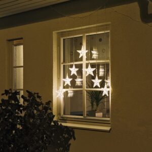 Konstsmide Lichtgordijn met sterren voor buiten - 7 sterren - 35 LEDs - Warm wit - 0.8 x 1.1 meter - Kerstverlichting ~ Spinze.nl