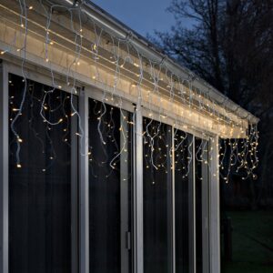 Konstsmide Lichtgordijn voor buiten - 200 LEDs - Extra warm wit - Dimbaar - 6 meter - Kerstverlichting ~ Spinze.nl