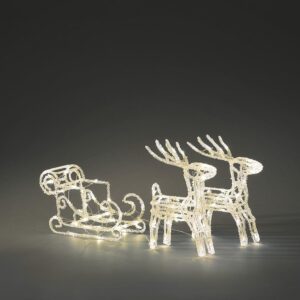 Konstsmide Verlicht Kerstfiguur voor buiten - Rendier en slee - 96 LEDs - Warm wit - 42 cm hoog - Kerstverlichting ~ Spinze.nl
