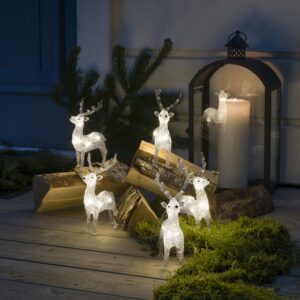 Konstsmide Verlicht kerstfiguur voor buiten - 5 rendieren - 40 LEDs - Warm wit - Dimbaar - 19 cm hoog - Kerstverlichting ~ Spinze.nl