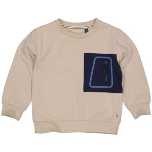 LEVV Little Jongens sweater - Gerbert - Taupe ~ Spinze.nl