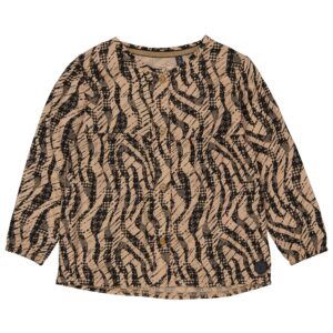 LEVV Little Meisjes blouse - Vera - AOP Camel zebra ~ Spinze.nl