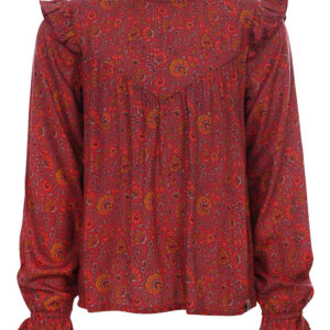 LOOXS Little Meisjes blouse viscose - Framboos paisley ~ Spinze.nl