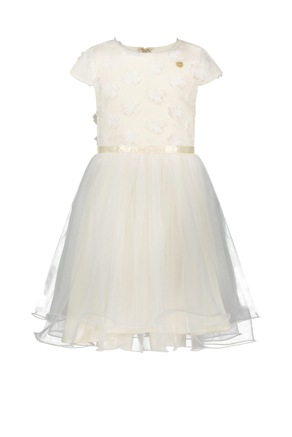 Le Chic Meisjes jurk - Starlight - Pearled ivoor wit ~ Spinze.nl