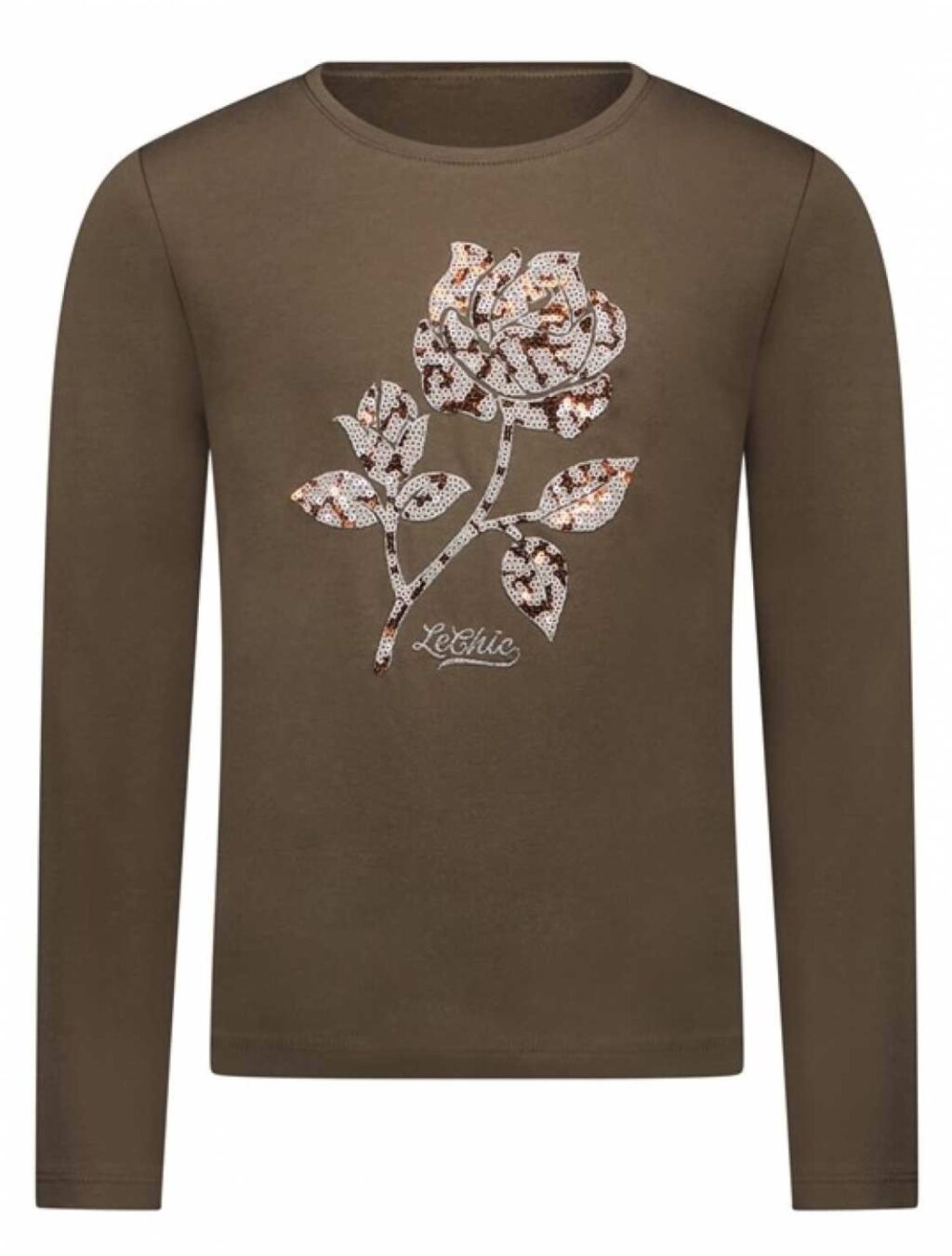 Le Chic Meisjes shirt - Taupe ~ Spinze.nl