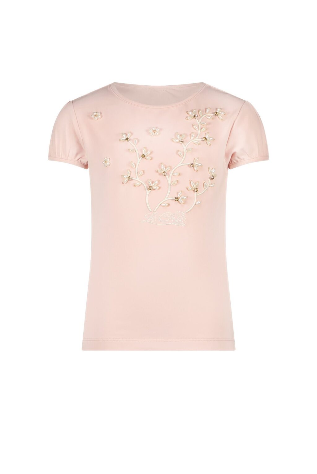Le Chic Meisjes t-shirt luxe bloemen - Nommy - Baroque roze ~ Spinze.nl