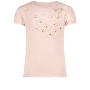 Le Chic Meisjes t-shirt luxe bloemen - Nommy - Baroque roze ~ Spinze.nl