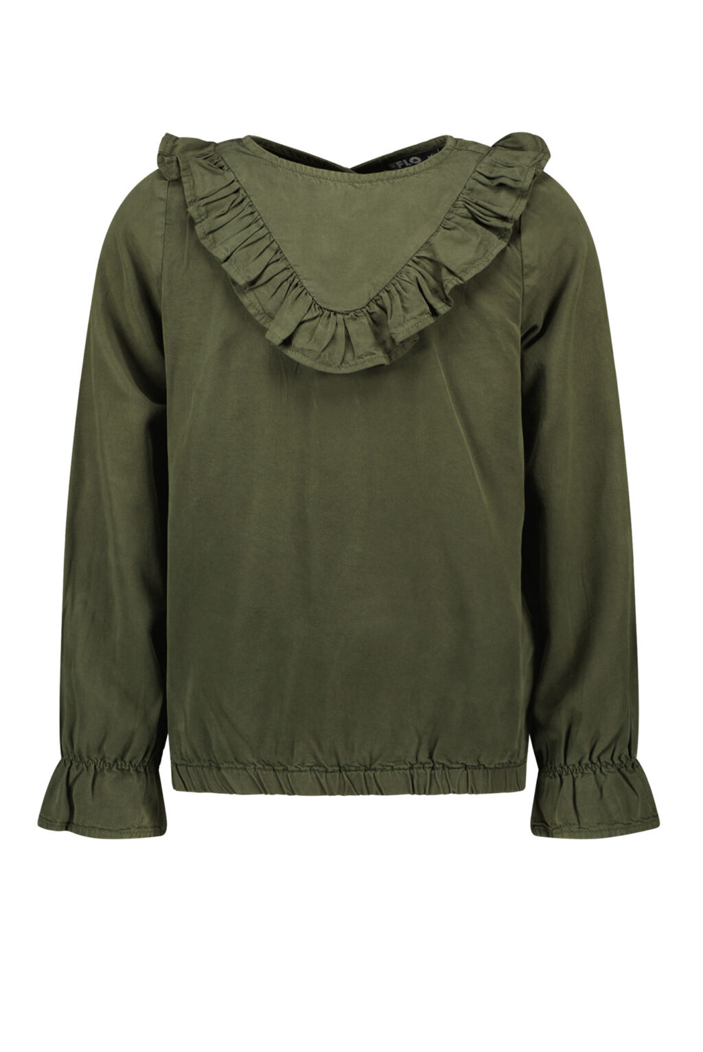 Like Flo Meisjes blouse ruffel - Army ~ Spinze.nl