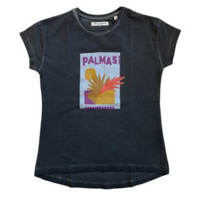 Miss-T Meisjes t-shirt Palmas - Zwart pigment dye ~ Spinze.nl