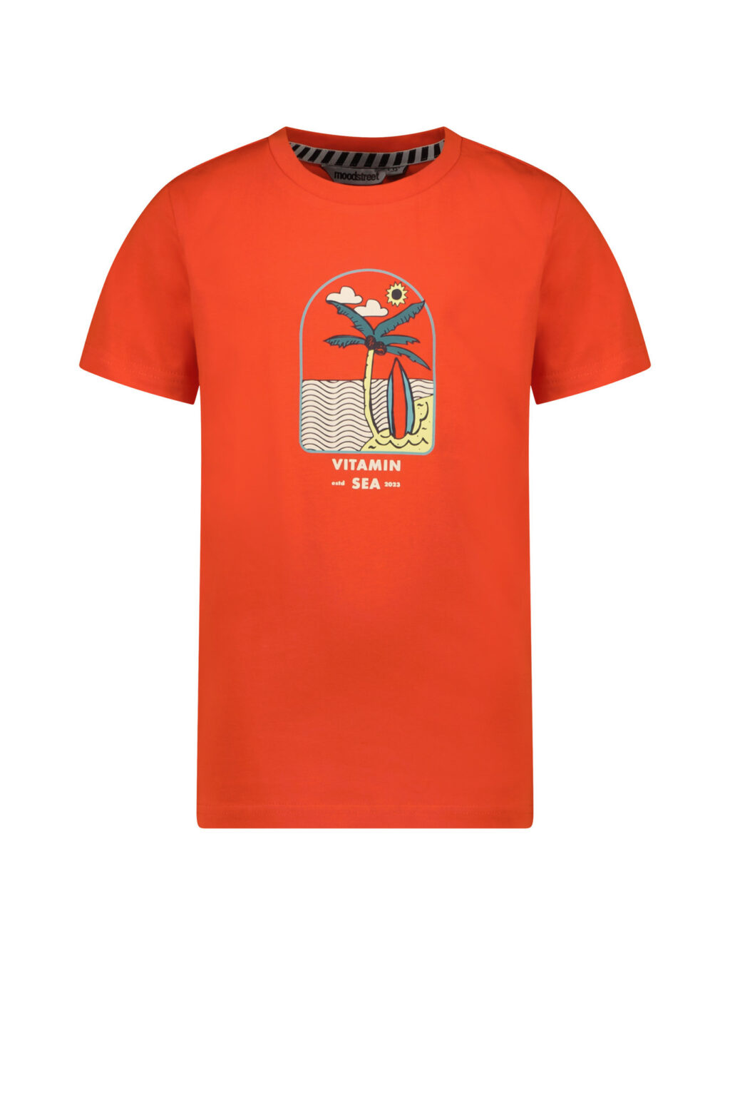 Moodstreet Jongens t-shirt print - Sporty oranje ~ Spinze.nl