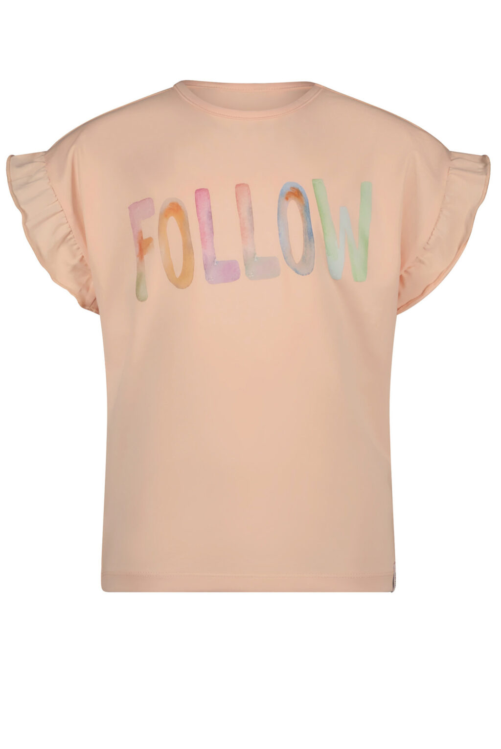 NoNo Meisjes t-shirt Follow - Kanou - Rosy zand ~ Spinze.nl