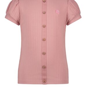 NoNo Meisjes t-shirt rib - Kyoto - Vintage roze ~ Spinze.nl