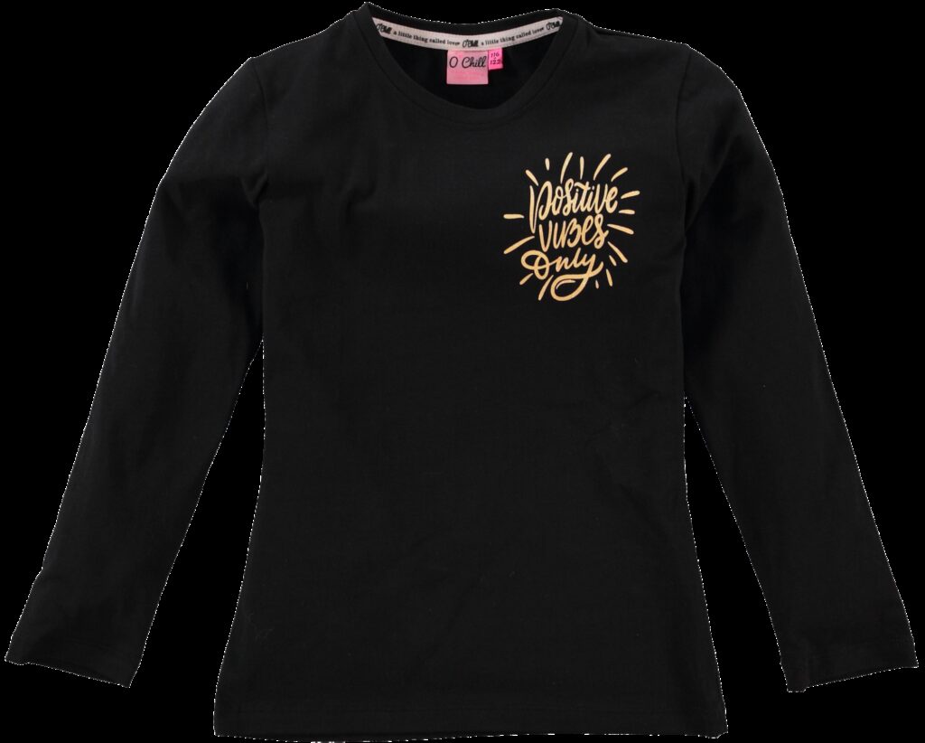 O'Chill Meisjes shirt - Kendra - Zwart ~ Spinze.nl