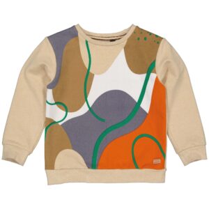 Quapi Jongens sweater - Ajay - Zand melee ~ Spinze.nl