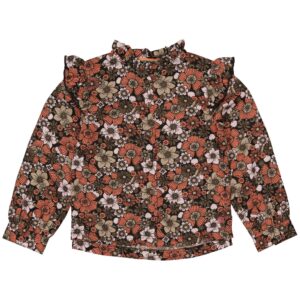 Quapi Meisjes blouse - Aline - AOP fusion bloemen koraal ~ Spinze.nl