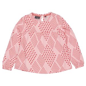 Quapi Meisjes blouse - Mare - AOP roze koraal stippen ~ Spinze.nl
