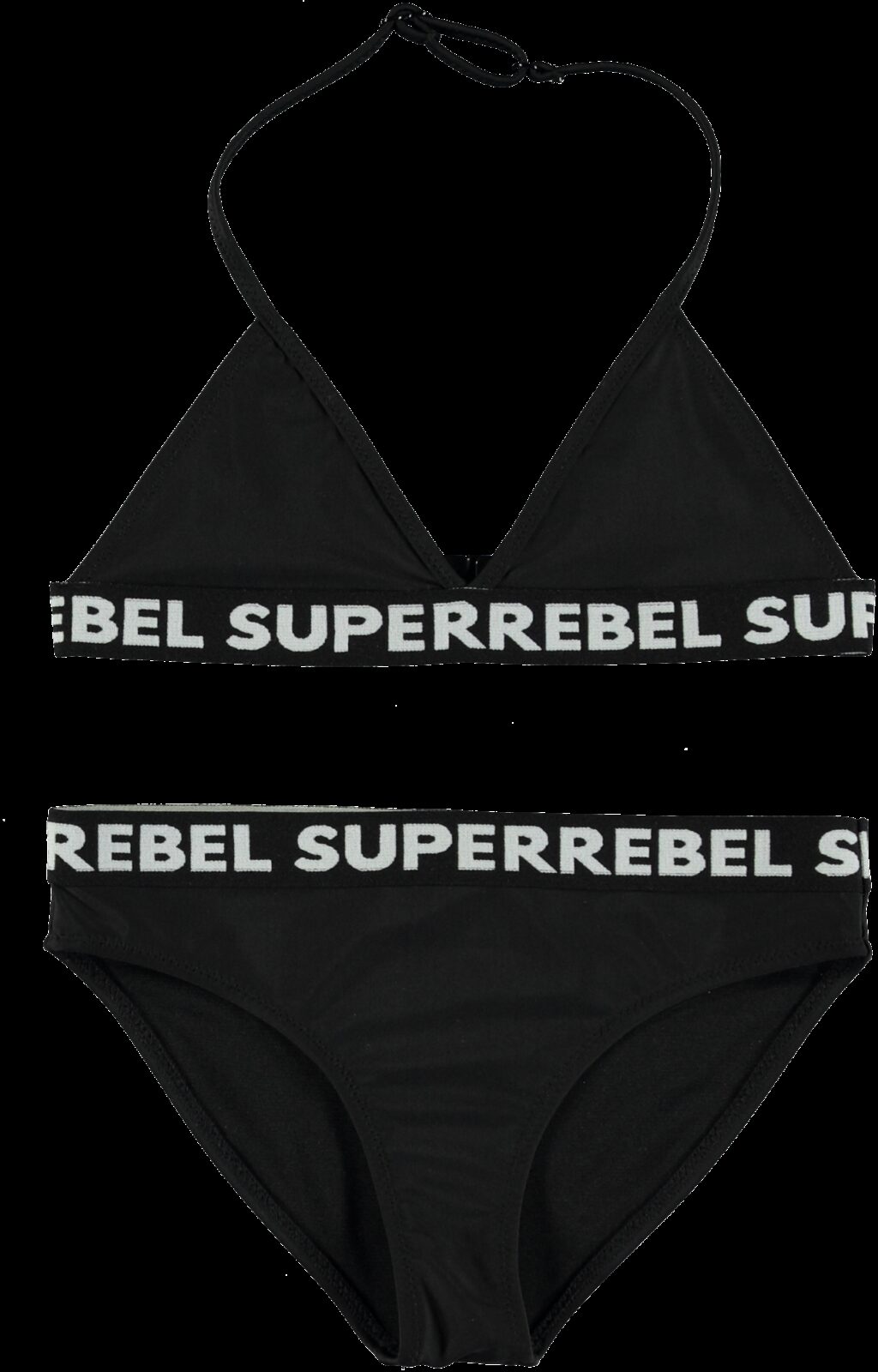 SUPERREBEL Meisjes bikini triangel Isla - Zwart ~ Spinze.nl