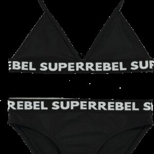 SUPERREBEL Meisjes bikini triangel Isla - Zwart ~ Spinze.nl