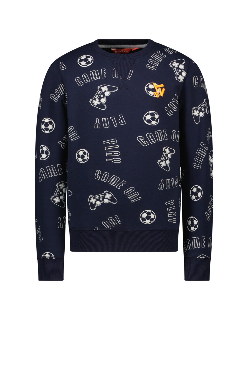 Tygo & Vito Jongens sweater AOP - Jesse - Navy blauw ~ Spinze.nl