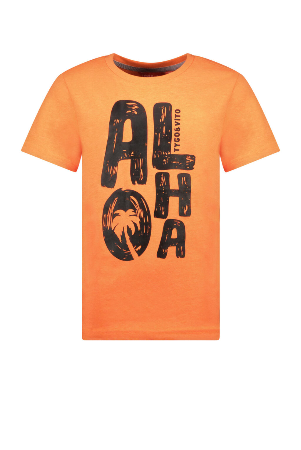 Tygo & Vito Jongens t-shirt neon Aloha - Oranje clownfish ~ Spinze.nl