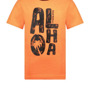Tygo & Vito Jongens t-shirt neon Aloha - Oranje clownfish ~ Spinze.nl
